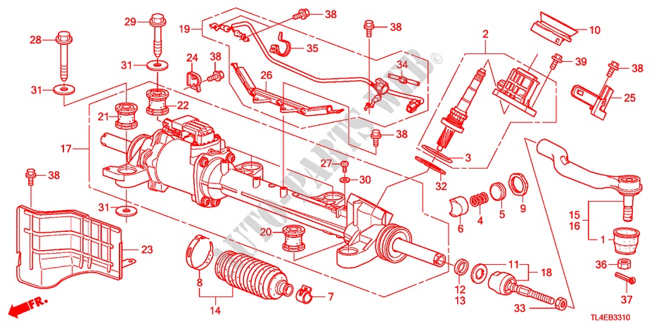 P.S. GEAR BOX(EPS)(LH) for Honda ACCORD TOURER 2.4 EXECUTIVE 5 Doors 6 speed manual 2010