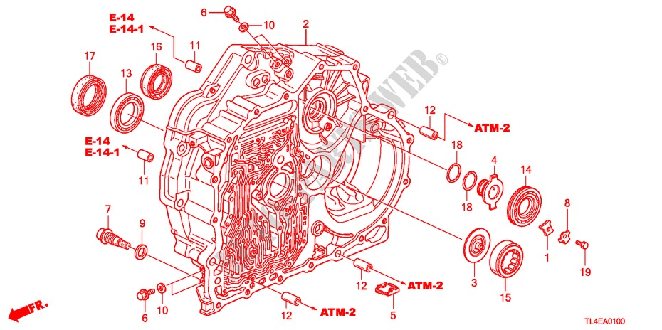 TORQUE CONVERTER CASE for Honda ACCORD TOURER 2.4 EXECUTIVE 5 Doors 5 speed automatic 2010