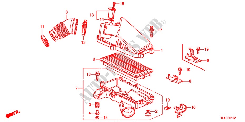 AIR CLEANER(DIESEL) for Honda ACCORD TOURER 2.2 TYPE S-H 5 Doors 6 speed manual 2012