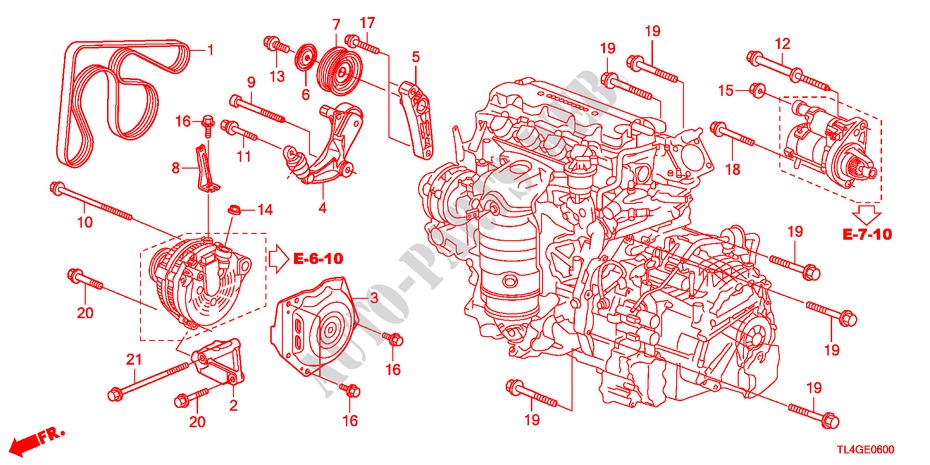 ALTERNATOR BRACKET/TENSIO NER(2.0L) for Honda ACCORD TOURER 2.0 ES-GT 5 Doors 5 speed automatic 2012