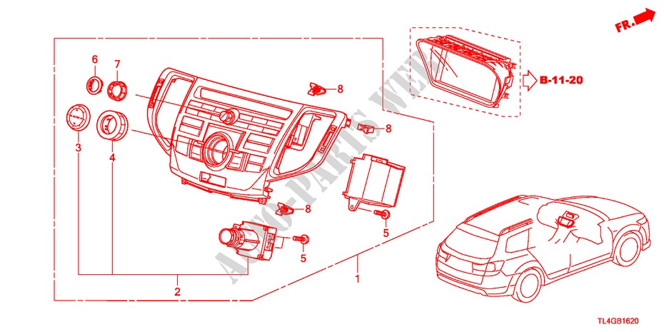 CENTER MODULE(NAVIGATION) for Honda ACCORD TOURER 2.0 ES-GT 5 Doors 5 speed automatic 2012