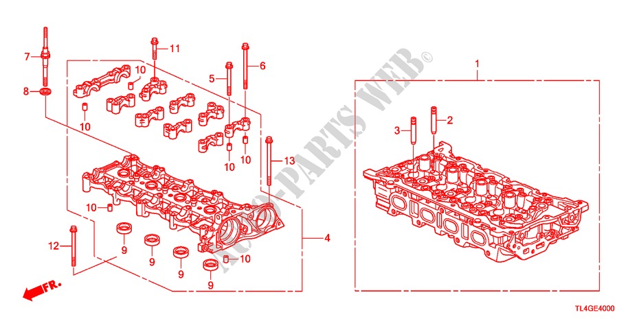 CYLINDER HEAD(DIESEL) for Honda ACCORD TOURER 2.2 TYPE S-H 5 Doors 6 speed manual 2012