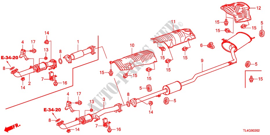 EXHAUST PIPE(DIESEL) for Honda ACCORD TOURER 2.2 TYPE S-H 5 Doors 6 speed manual 2012