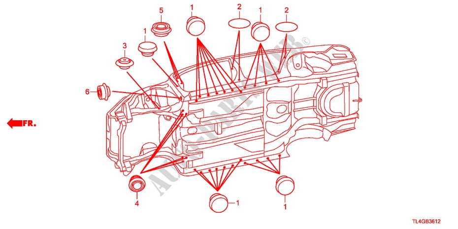 GROMMET(LOWER) for Honda ACCORD TOURER 2.2 ELEGANCE 5 Doors 6 speed manual 2012