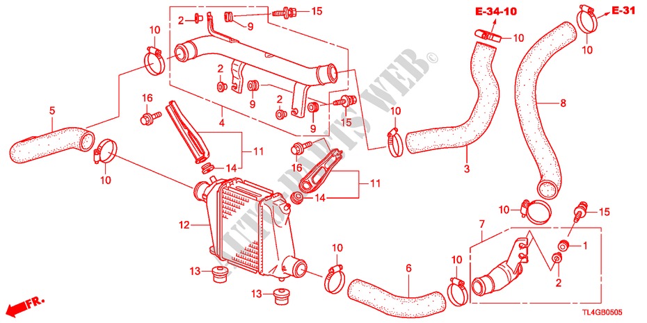 INTERCOOLER(1) for Honda ACCORD TOURER 2.2 EX 5 Doors 6 speed manual 2012