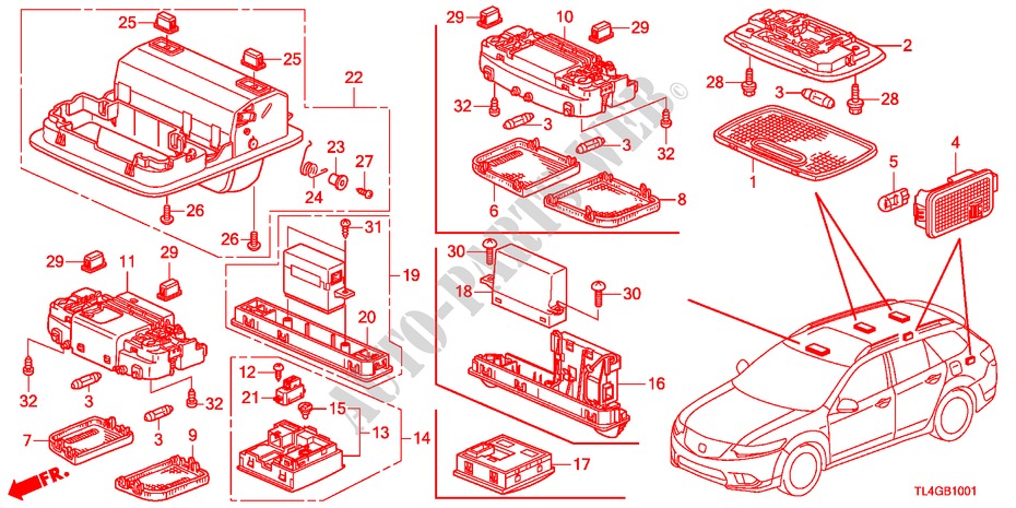 INTERIOR LIGHT(2) for Honda ACCORD TOURER 2.2 ELEGANCE 5 Doors 6 speed manual 2012