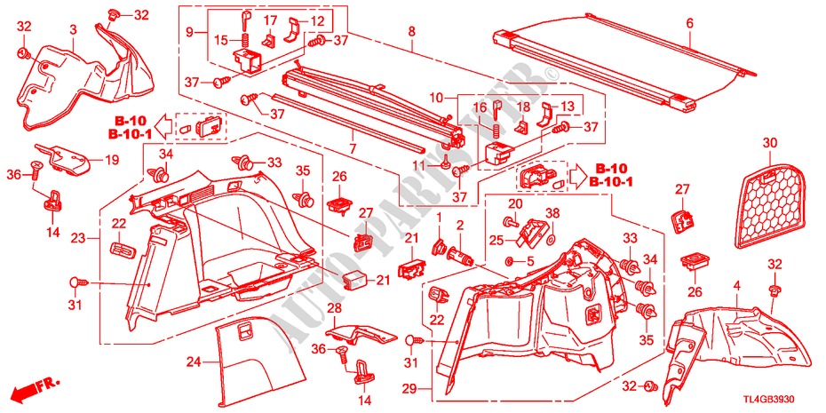 SIDE LINING for Honda ACCORD TOURER 2.0 COMFOT 5 Doors 6 speed manual 2012