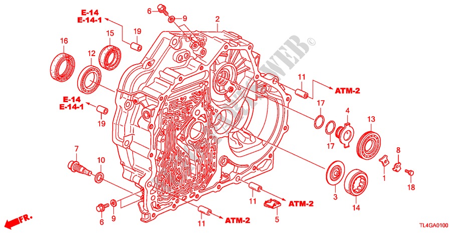 TORQUE CONVERTER CASE for Honda ACCORD TOURER 2.4 TYPE S 5 Doors 5 speed automatic 2012