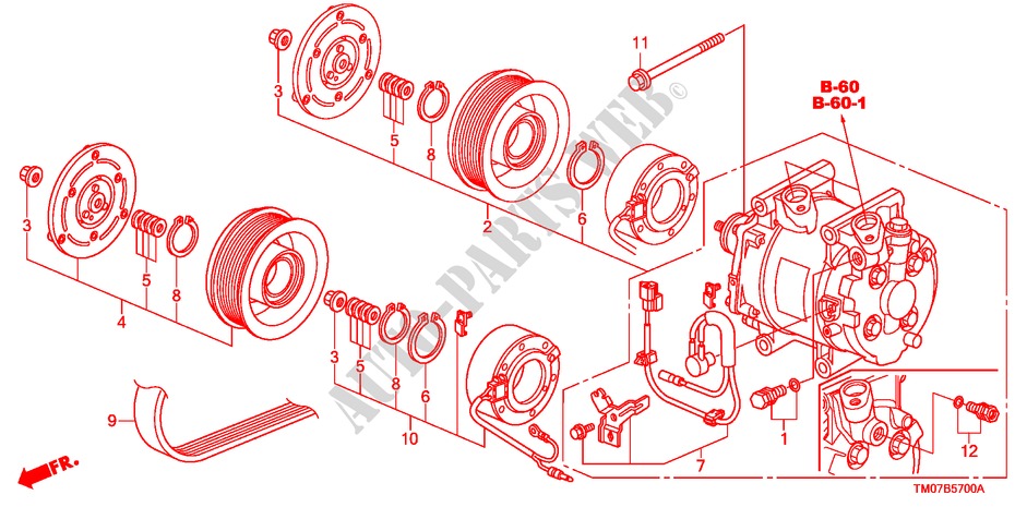 AIR CONDITIONER(COMPRESSO R) for Honda BALLADE VTI-L 4 Doors 5 speed manual 2011