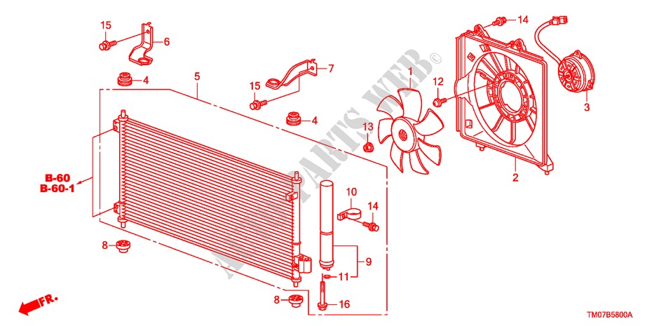 AIR CONDITIONER(CONDENSER ) for Honda BALLADE VTI-L 4 Doors 5 speed manual 2011