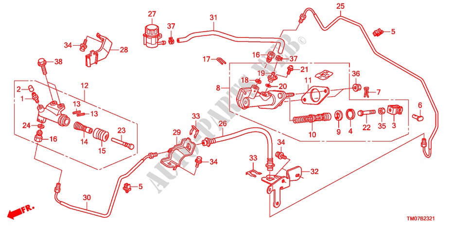 CLUTCH MASTER CYLINDER(RH ) for Honda BALLADE VTI-L 4 Doors 5 speed manual 2011