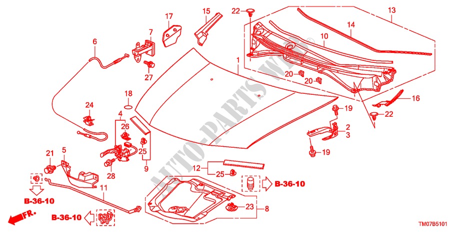 ENGINE HOOD(RH) for Honda BALLADE VTI 4 Doors 5 speed manual 2011