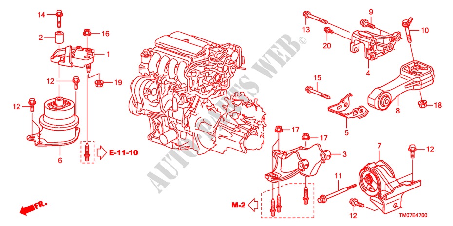 ENGINE MOUNT(MT) for Honda BALLADE VTI-L 4 Doors 5 speed manual 2011