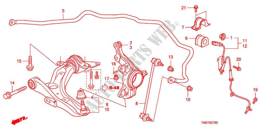 FRONT LOWER ARM for Honda CITY LX 4 Doors 5 speed manual 2010