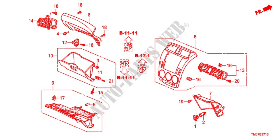 INSTRUMENT PANEL GARNISH( PASSENGER SIDE)(RH) for Honda BALLADE VTI-L 4 Doors 5 speed manual 2011