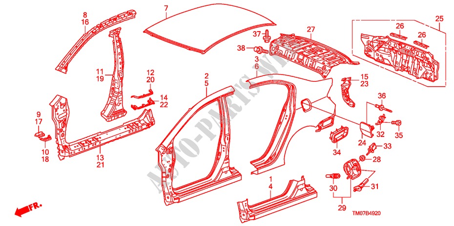 OUTER PANELS/REAR PANEL for Honda BALLADE VTI-L 4 Doors 5 speed manual 2011