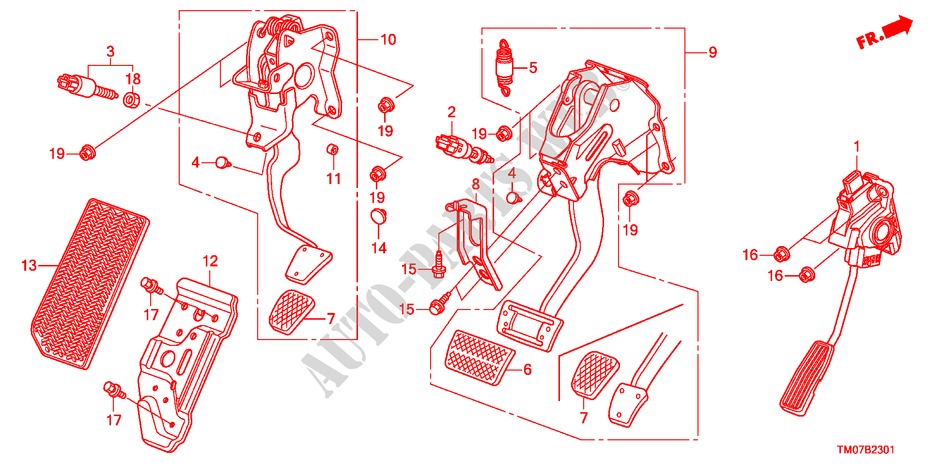PEDAL(RH) for Honda BALLADE VTI-L 4 Doors 5 speed manual 2011