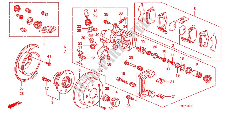 REAR BRAKE(DISK) for Honda BALLADE VTI-L 4 Doors 5 speed manual 2011