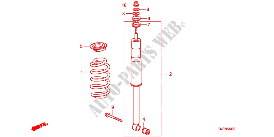 REAR SHOCK ABSORBER for Honda CITY 1.4ES 4 Doors 5 speed automatic 2009