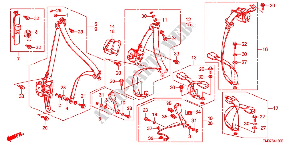 SEATBELTS for Honda BALLADE VTI-L 4 Doors 5 speed manual 2011