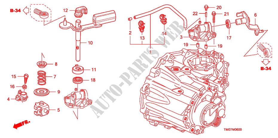 SHIFT LEVER/SHIFT ARM for Honda BALLADE VTI-L 4 Doors 5 speed manual 2011