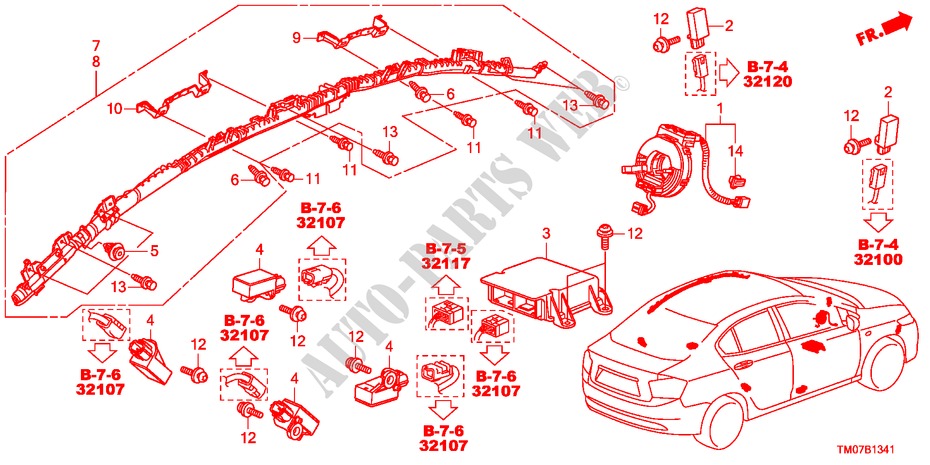 SRS UNIT(RH) for Honda BALLADE VTI-L 4 Doors 5 speed manual 2011