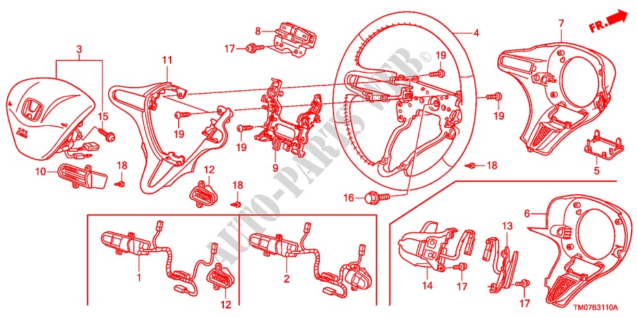 STEERING WHEEL(SRS) for Honda BALLADE VTI-L 4 Doors 5 speed manual 2011