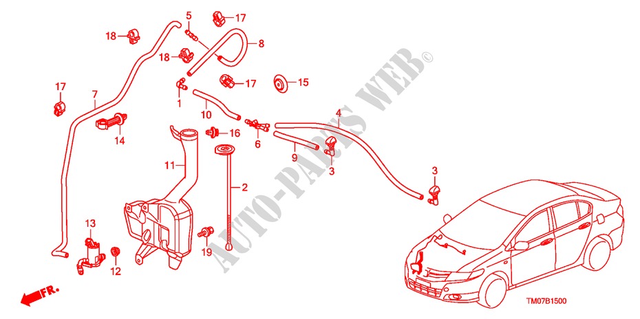 WINDSHIELD WASHER for Honda BALLADE VTI-L 4 Doors 5 speed manual 2011