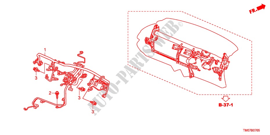 WIRE HARNESS(2)(RH) for Honda BALLADE VTI-L 4 Doors 5 speed manual 2011