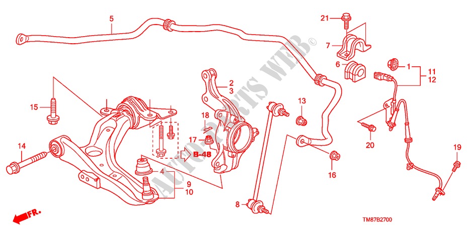 FRONT LOWER ARM for Honda INSIGHT S 5 Doors full automatic 2011