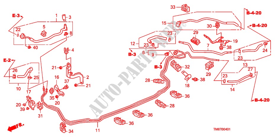 FUEL PIPE(RH) for Honda INSIGHT ES 5 Doors full automatic 2011
