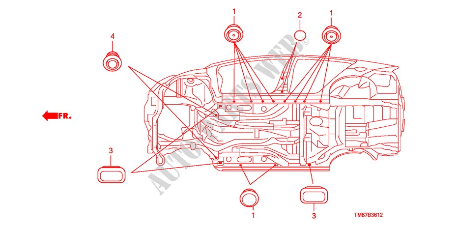 GROMMET(LOWER) for Honda INSIGHT COMFORT 5 Doors full automatic 2011