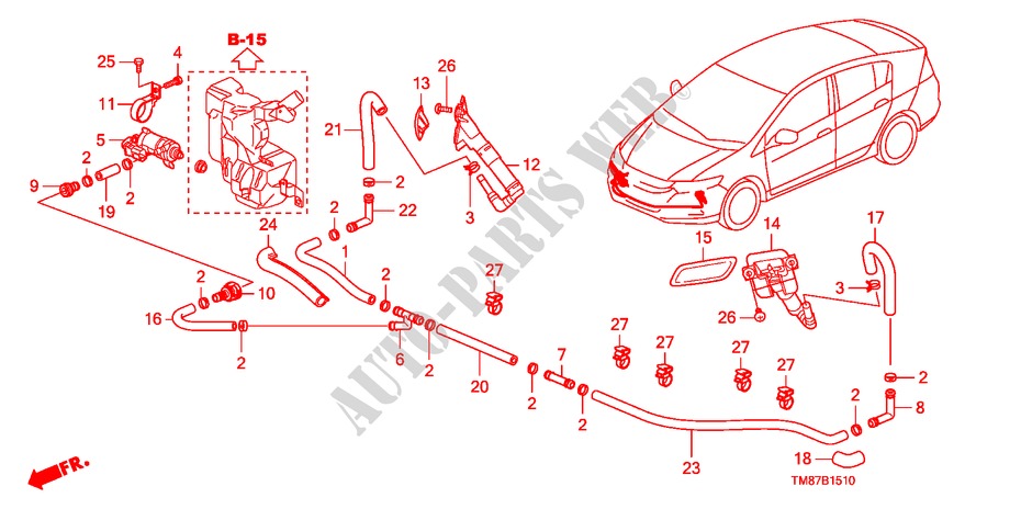 HEADLIGHT WASHER(1) for Honda INSIGHT COMFORT 5 Doors full automatic 2011