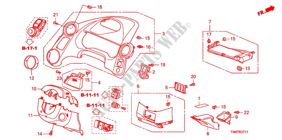 INSTRUMENT PANEL GARNISH( DRIVER SIDE)(RH) for Honda INSIGHT ES 5 Doors full automatic 2011
