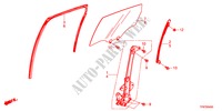 REAR DOOR GLASS/REGULATOR for Honda CROSSTOUR EX 5 Doors 5 speed automatic 2011