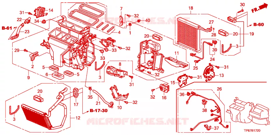HEATER UNIT Honda  CROSSTOUR 2010 EX 5 speed automatic 