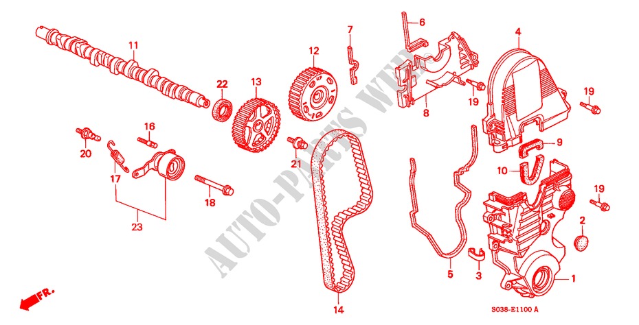 CAMSHAFT/TIMING BELT (SOHC/SOHC VTEC) for Honda CIVIC VTI 3 Doors 5 speed manual 1997