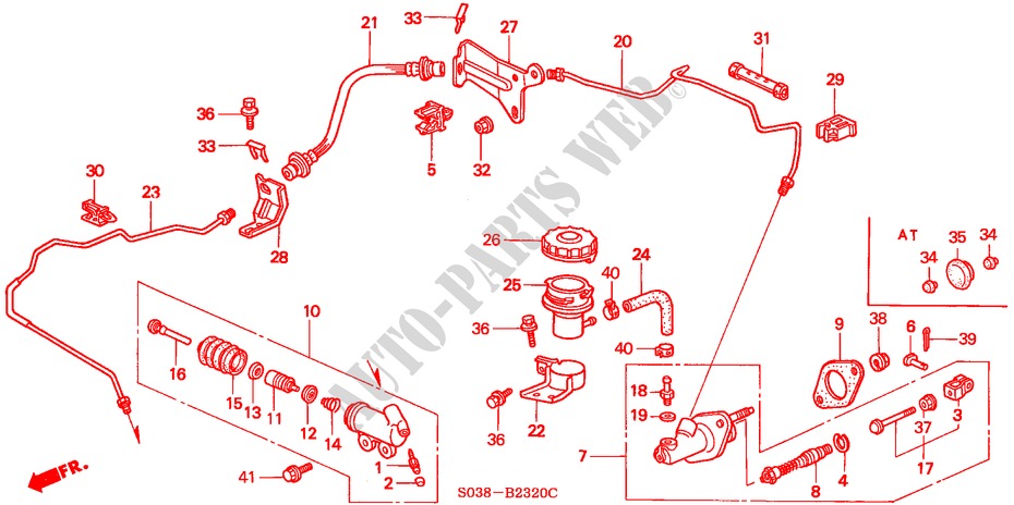 CLUTCH MASTER CYLINDER (LH) for Honda CIVIC VTI 3 Doors 5 speed manual 1999