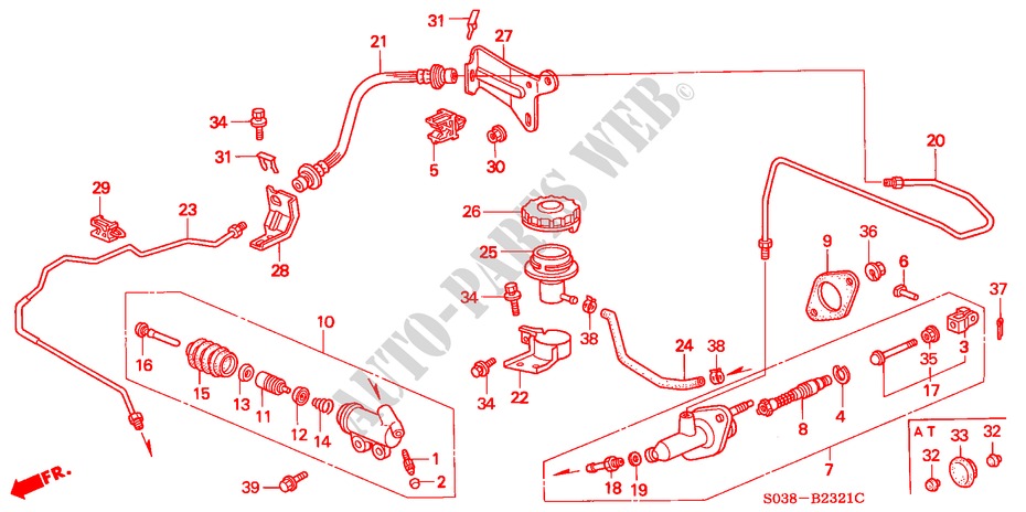 CLUTCH MASTER CYLINDER (RH) for Honda CIVIC GLI 3 Doors 5 speed manual 2000