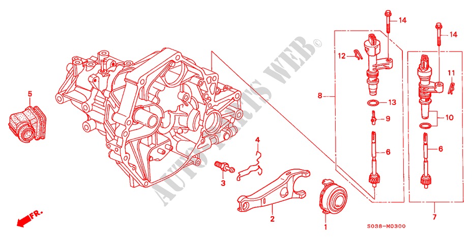 CLUTCH RELEASE (SOHC) for Honda CIVIC VTI 3 Doors 5 speed manual 1996