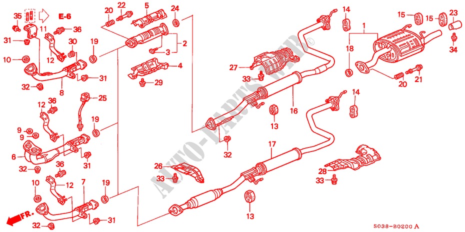 EXHAUST PIPE for Honda CIVIC VTI 3 Doors 5 speed manual 1996