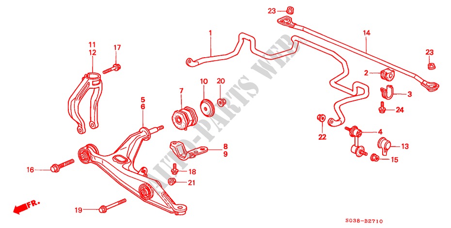 FRONT STABILIZER/ FRONT LOWER ARM for Honda CIVIC SIR 3 Doors 4 speed automatic 2000