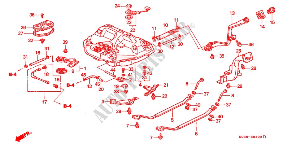 FUEL TANK for Honda CIVIC GLI 3 Doors 5 speed manual 2000