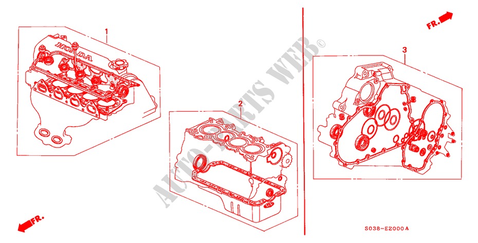 GASKET KIT for Honda CIVIC GLI 3 Doors 5 speed manual 2000