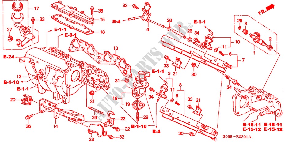 INTAKE MANIFOLD (1.6L SOHC/SOHC VTEC) for Honda CIVIC GLI 3 Doors 5 speed manual 1998