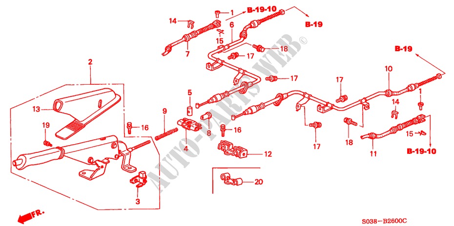 PARKING BRAKE for Honda CIVIC VTI 3 Doors 5 speed manual 1996