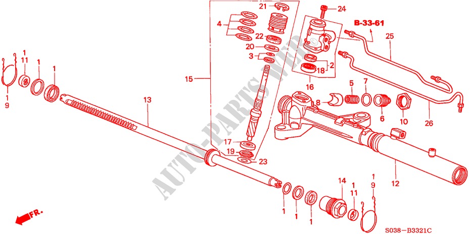 P.S. GEAR BOX COMPONENTS (RH) for Honda CIVIC GLI 3 Doors 5 speed manual 2000