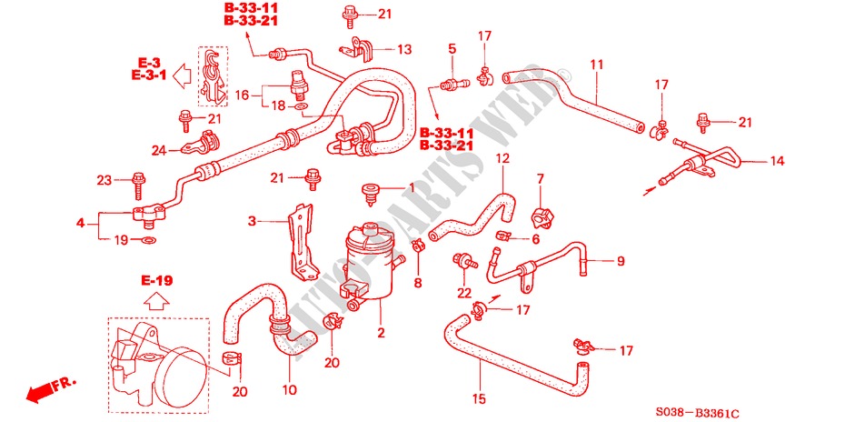 P.S. LINES (RH) for Honda CIVIC GLI 3 Doors 5 speed manual 2000
