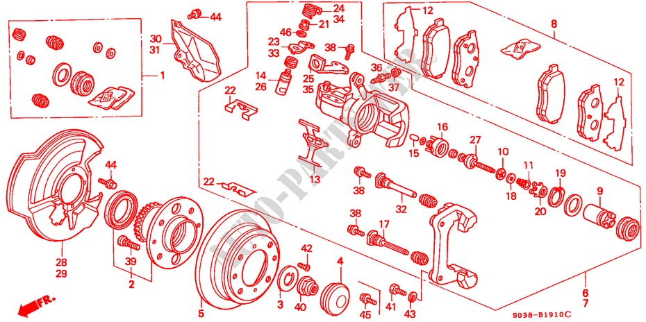 REAR BRAKE (DISK) for Honda CIVIC GLI 3 Doors 5 speed manual 2000