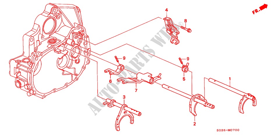 SHIFT FORK (SOHC) for Honda CIVIC GLI 3 Doors 5 speed manual 2000